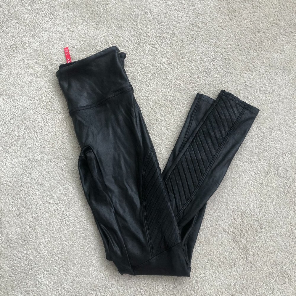 Spanx Moto Faux Leather Leggings